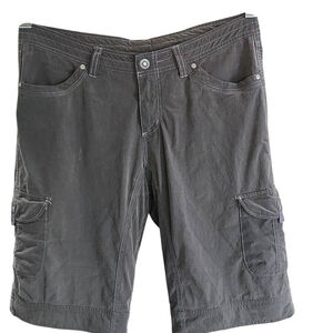 Kuhl Charcoal Grey Cargo Shorts Size 12 Snap Zipper Front